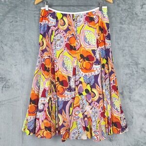 Vintage Womens Skirt 10 Silk Blend Floral Artsy Midi Flowy Boho Fairy Whimsical